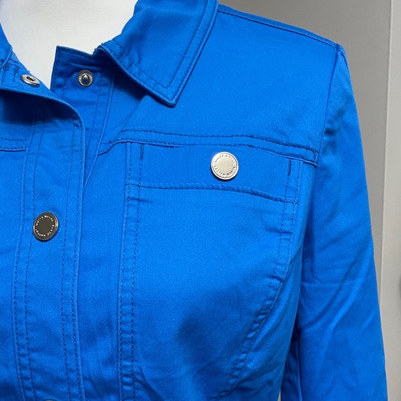 White House Black Market Vibrant Blue Jean Jacket - Picture 4 of 11